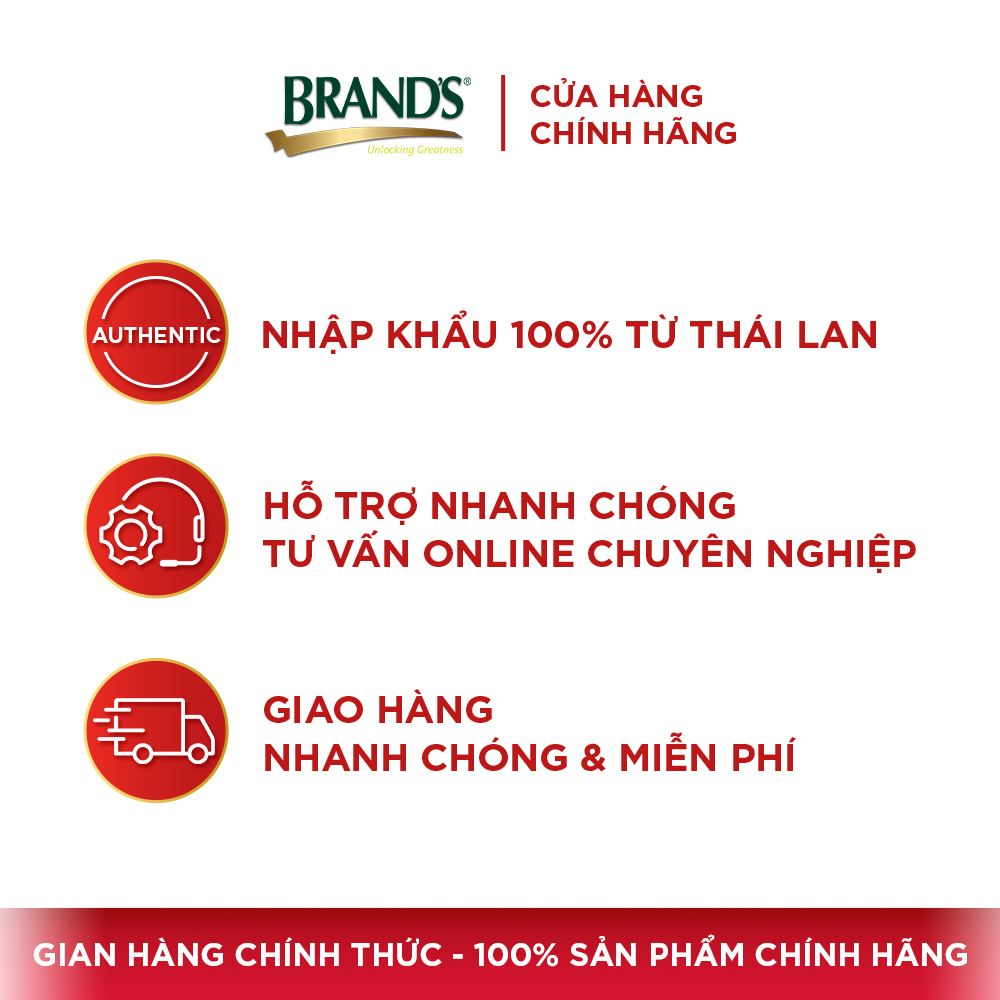 Combo 4 Nước yến thật BRAND'S Đường Phèn (70 ml x 24 lọ)