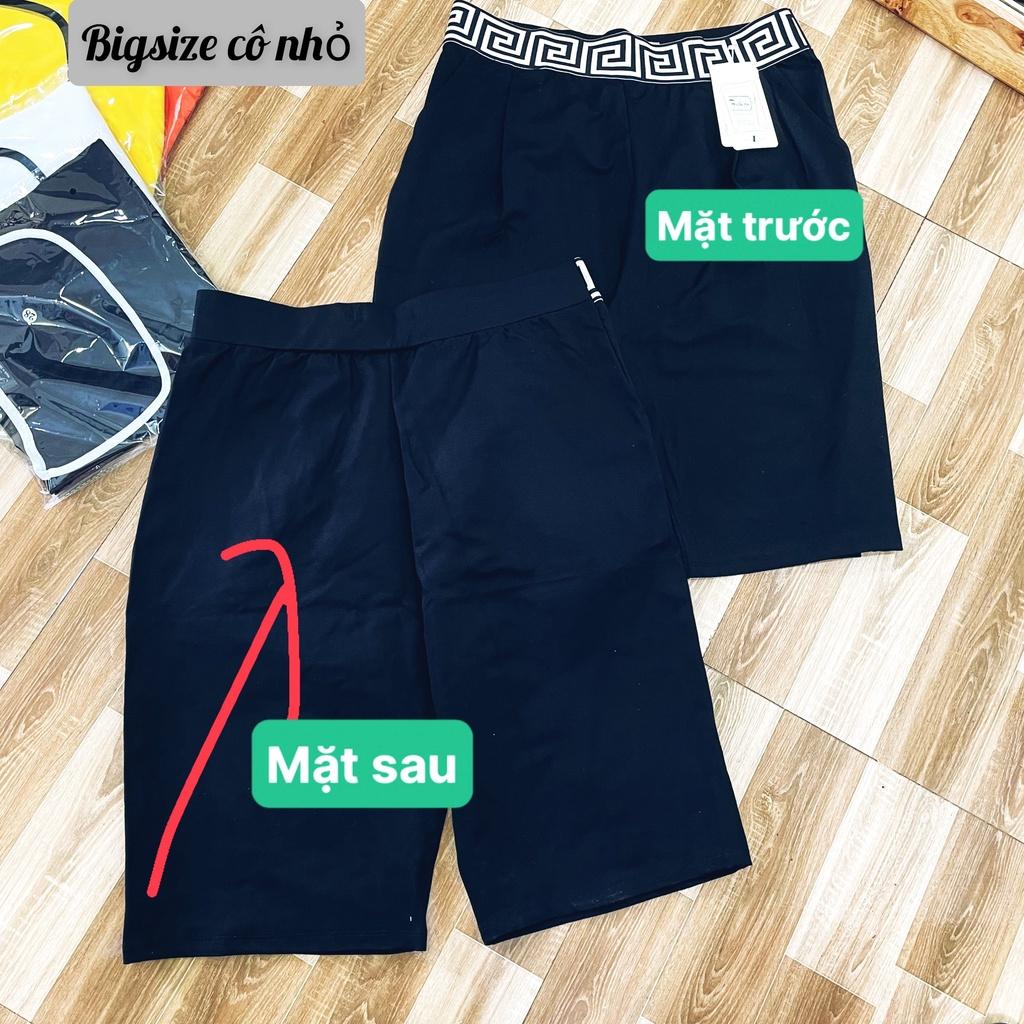 Quần legging bigsize nữ đùi thun cạp cao biker lửng ngố đồ mặc nhà dáng ôm bó lưng thun tập gym yoga Q10