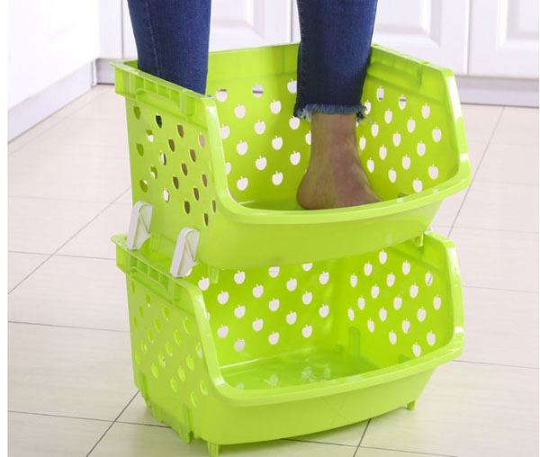 Kệ rổ nhựa 4 tầng đựng đồ đa năng cao cấp dễ tháo lắp, không nắp và bánh xe