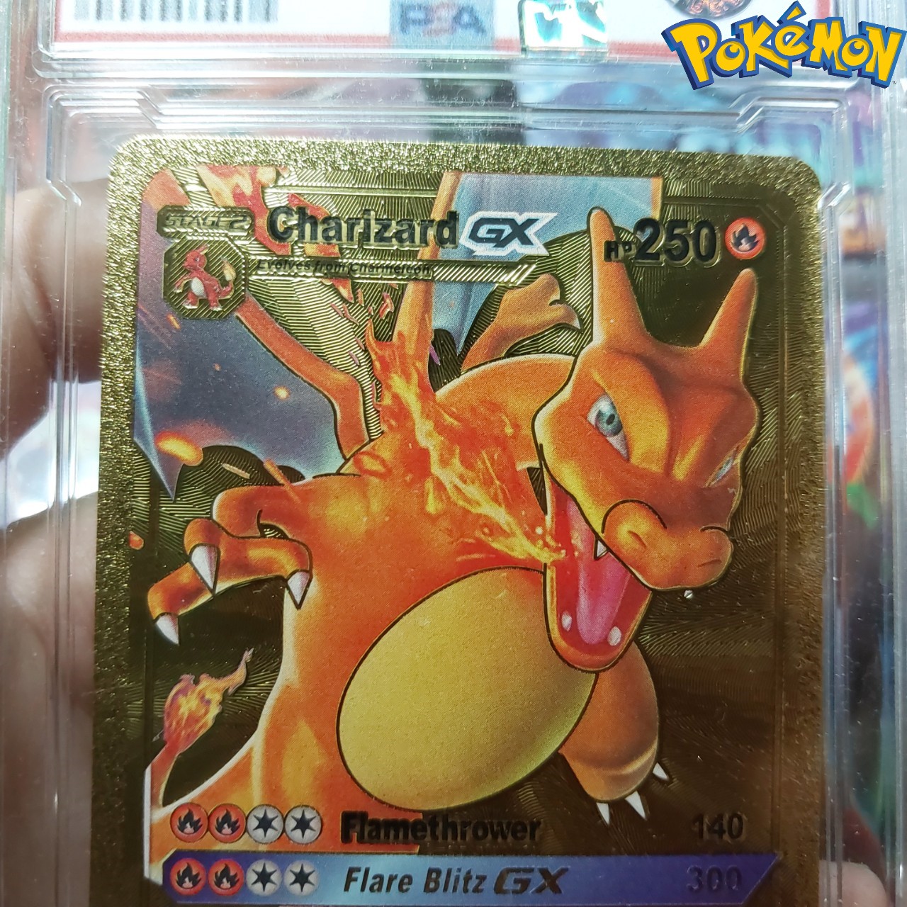 Charizard GX SM211 thẻ pokemon nhôm mạ vàng khủng long lửa bay phung hỏa Tặng kèm bảo vệ thẻ 1459 d24 1-36