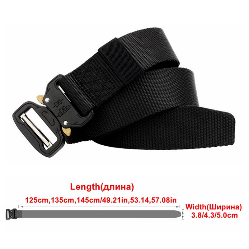 Chiến Thuật Quân Đội Dây Nylon Quân Thắt Lưng Kim Loại Khóa 125/135/145CM Cứu Sinh Huấn Luyện Săn Bắn Molle chiến Đấu Thắt Lưng Nam