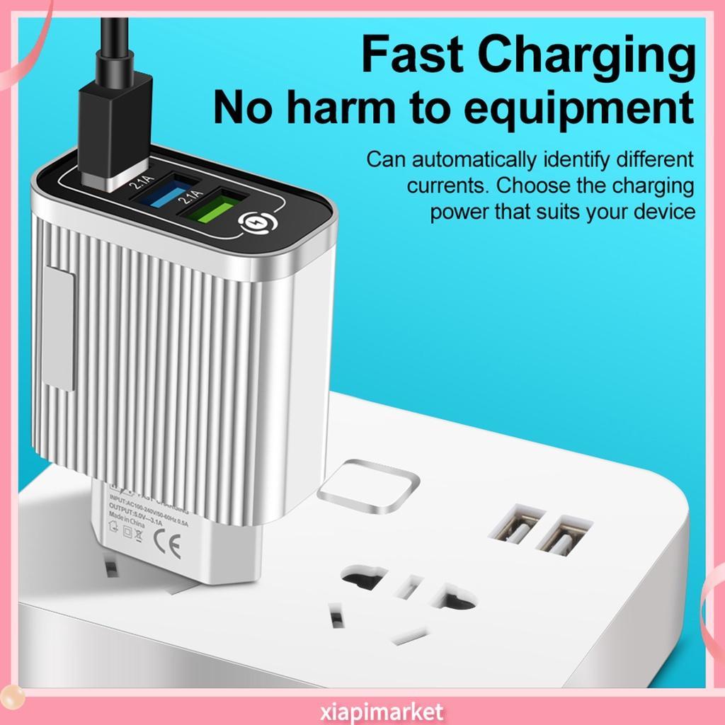 Cốc sạc nhanh QC3.0 36W có 3 cổng USB tiện dụng