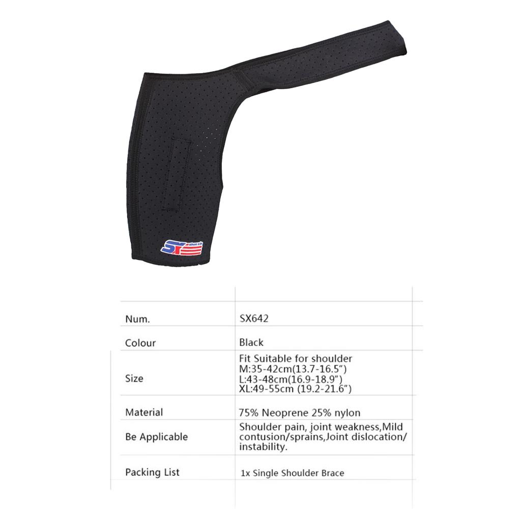 Men Women Neoprene Shoulder Brace Support Strap Wrap Belt Band Black