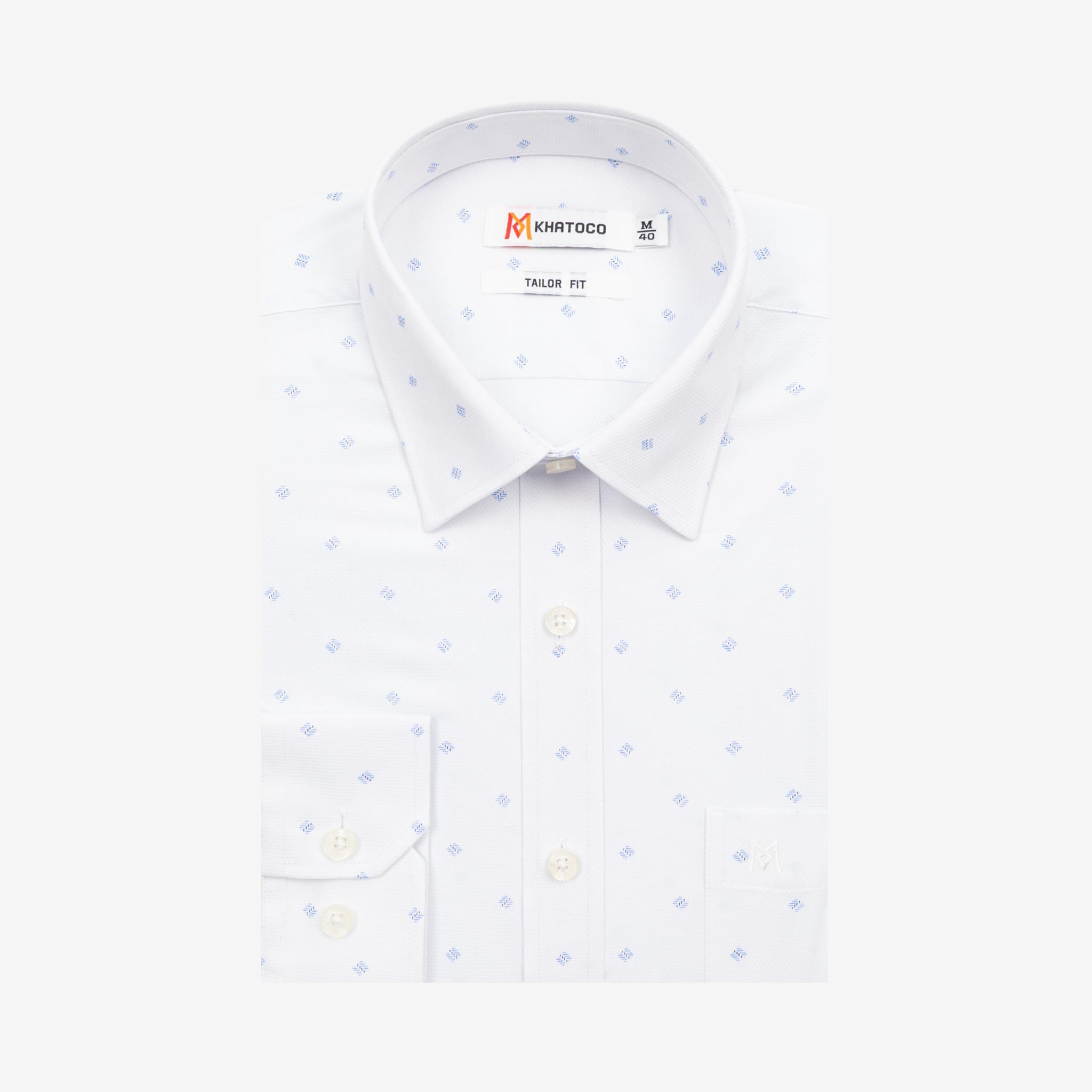 Áo sơ mi nam KHATOCO Tailor Fit dài tay A1MD538T1-CNIN786-2707-D