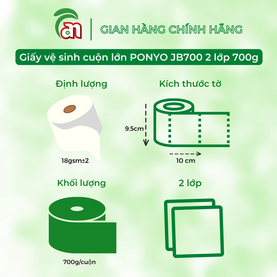 Combo PONYO gia đình vui vẻ: 10 Giấy vệ sinh cuộn lớn, 10 gói Khăn giấy, 5 cuộn Khăn giấy lau bếp và 5 Hộp Khăn giấy lụa