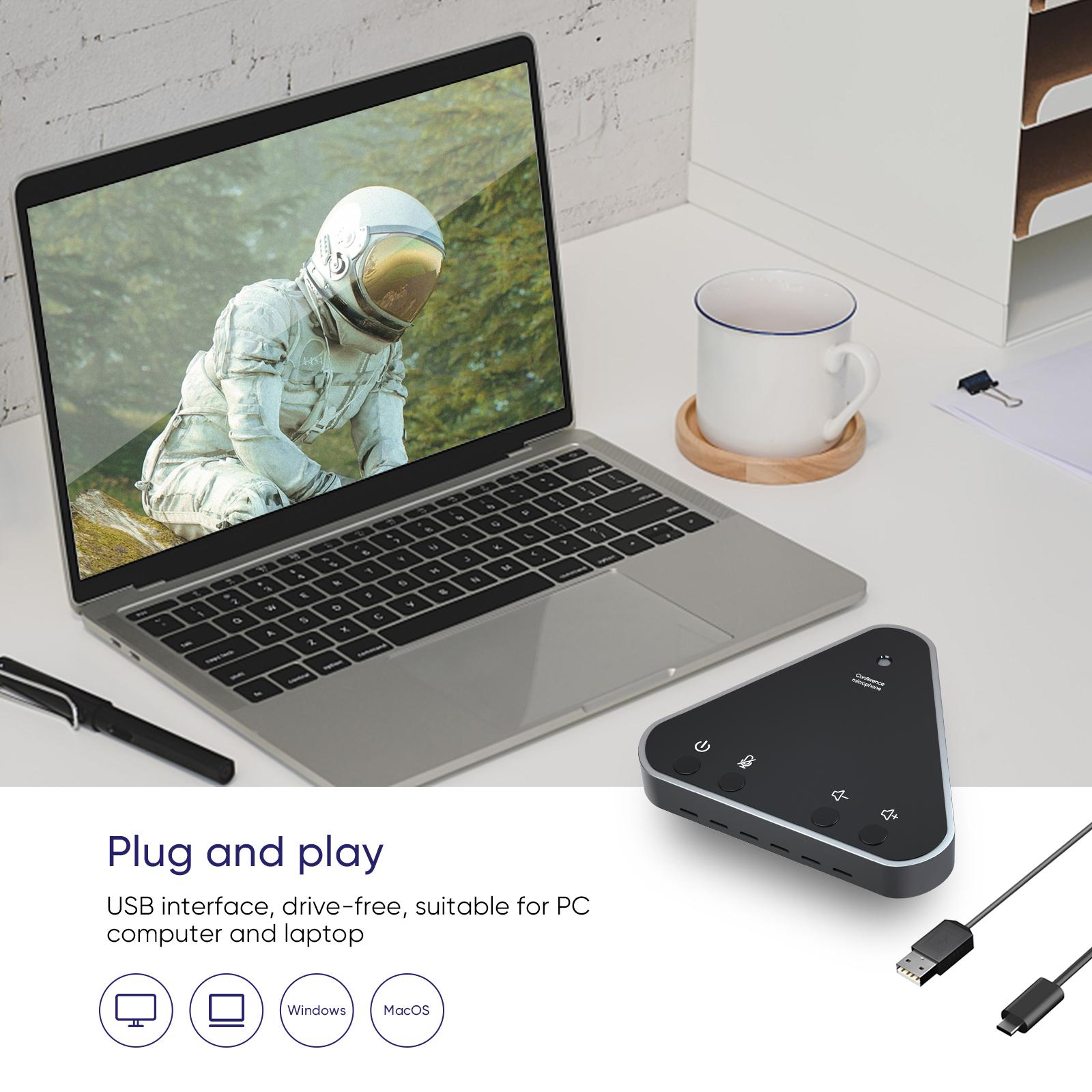 Y06 Desktop USB Conference Speakerphone BT Microphone 360° Omnidirectional Condenser Plug & Play PC Computer Mic