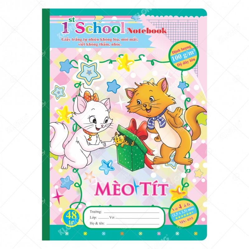 Vở 4 ô ly 1st School KLONG B5- 48 trang 100/76; MS: 055