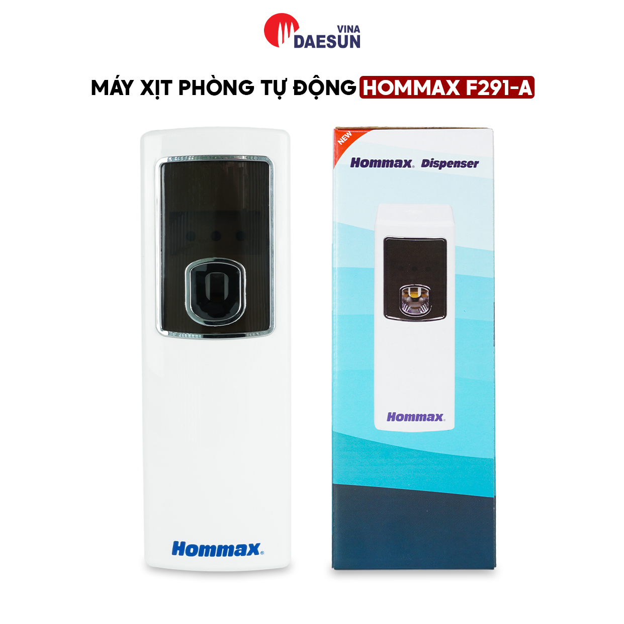 Máy Xịt Thơm Phòng Tự Động Hommax F291-A - 4 Chế Độ Hẹn Giờ | Cảm Biến Ánh Sáng | 3 Chế Độ Xịt | Hàng Chính Hãng