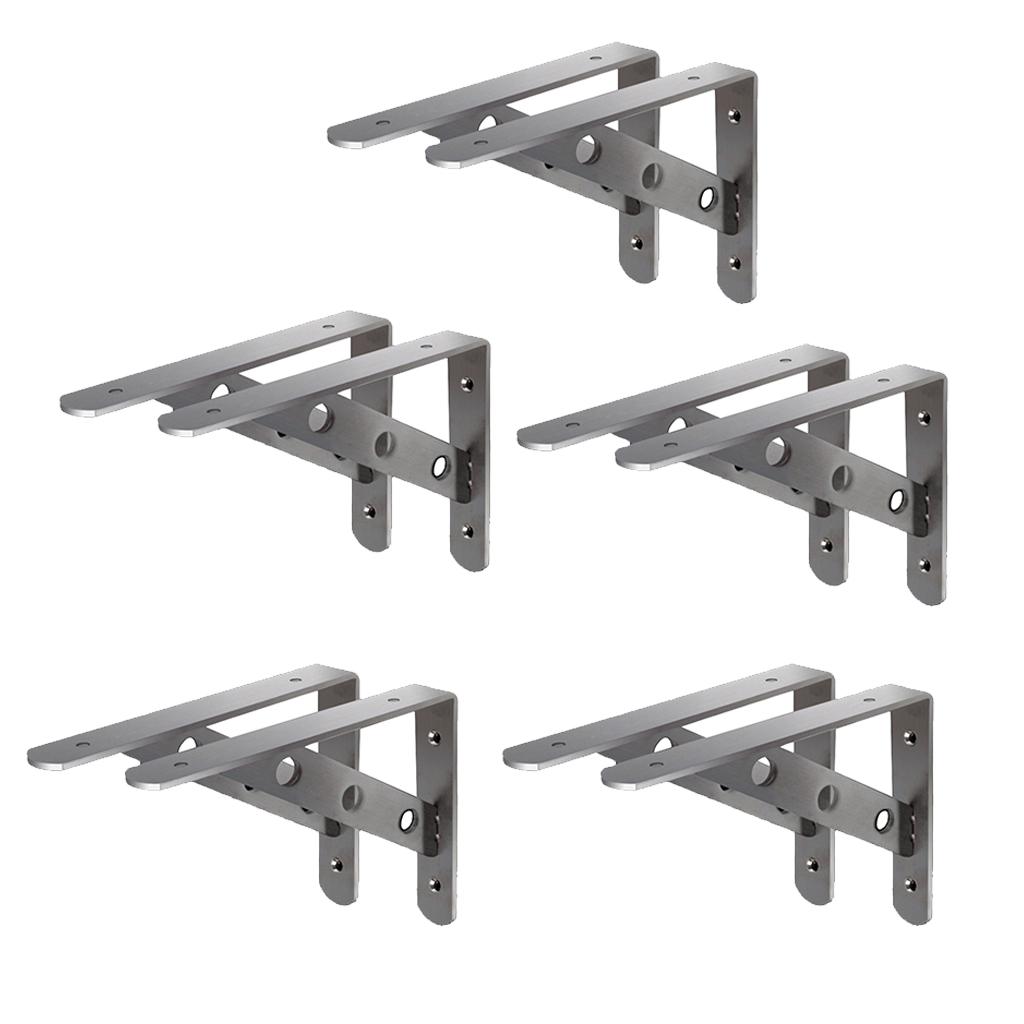 2pcs Stainless Steel Heavy Duty Shelf Bracket Corner Brace Support Fastener Wall Hanging Shelve Support Bracket