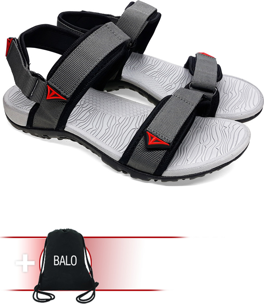 Giày Sandal Việt Thủy Quai Ngang VT01 - Xám - Tặng Kèm Balo Túi Rút