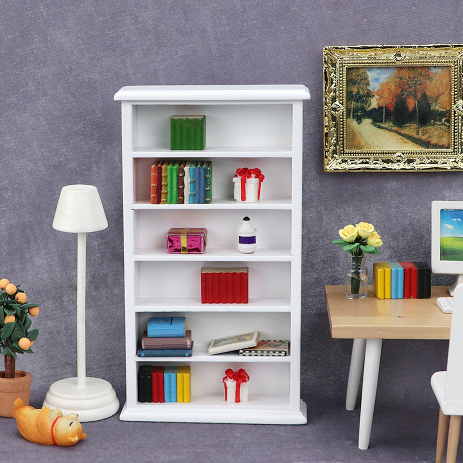 1/12 Dollhouse Miniature Bookcase Dollhouse Furniture Accessory for Children