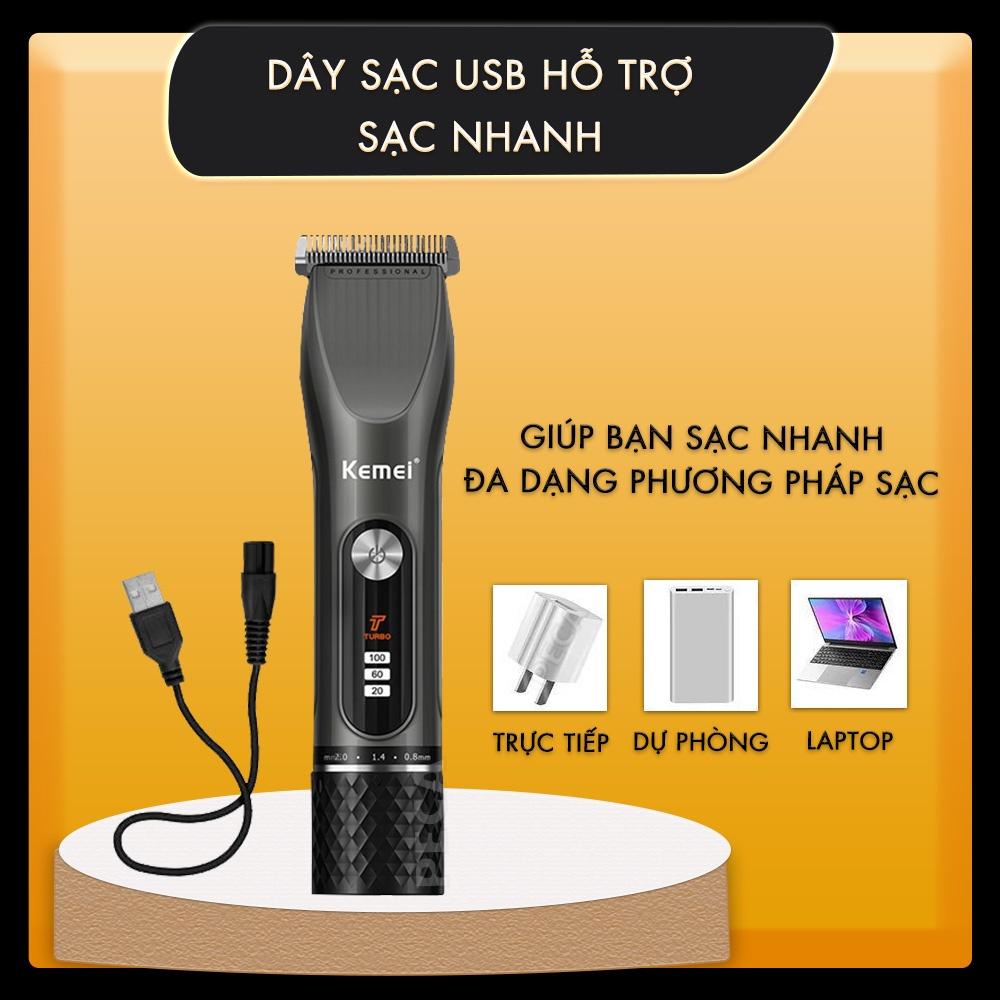 Tông đơ cắt tóc chuyên nghiệp Kemei KM-V310 công suất mạnh mẽ 12W điều chỉnh 2 mức tốc độ có màn hình LCD