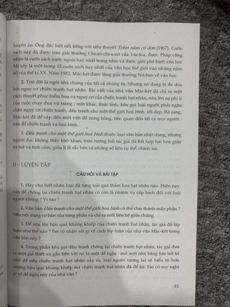 Ngữ văn nâng cao 9