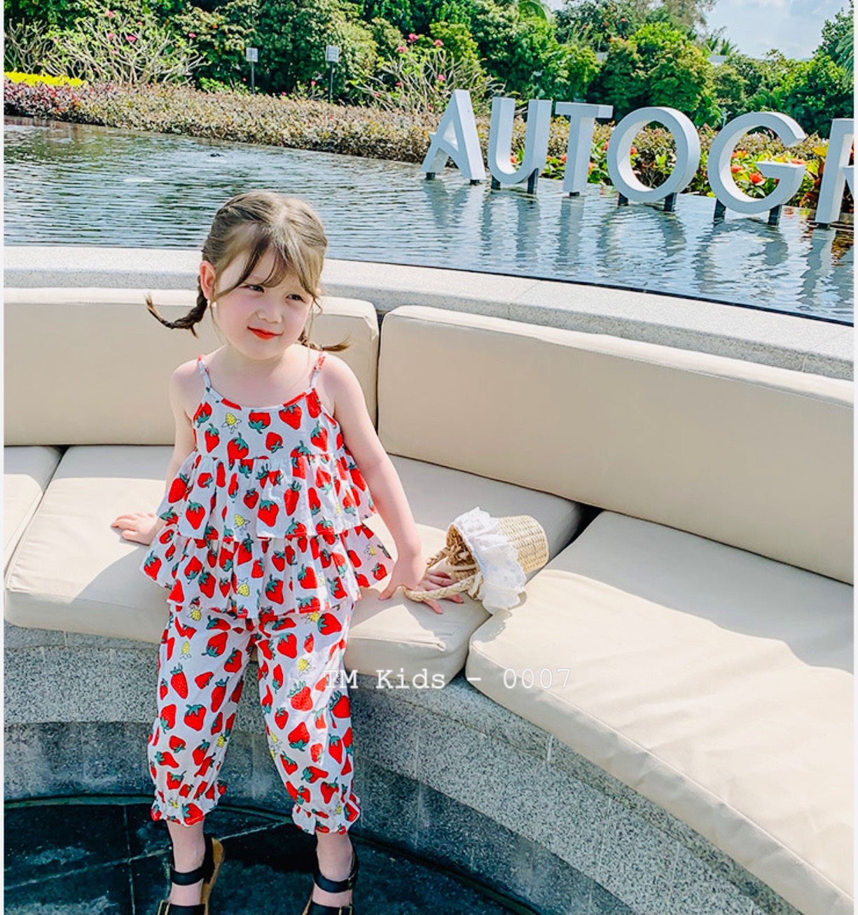 Đồ bộ bé gái, bộ quần áo hai dây mùa hè cho bé gái diện đi chơi đi học size 5-20kg chất kate mềm mát