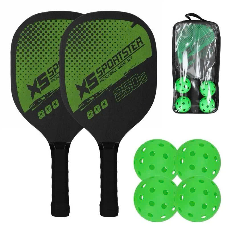 Bộ 2 Vợt Pickleball Sợi Cao Cấp + Kèm Túi Chống Sốc Và 4 Bóng