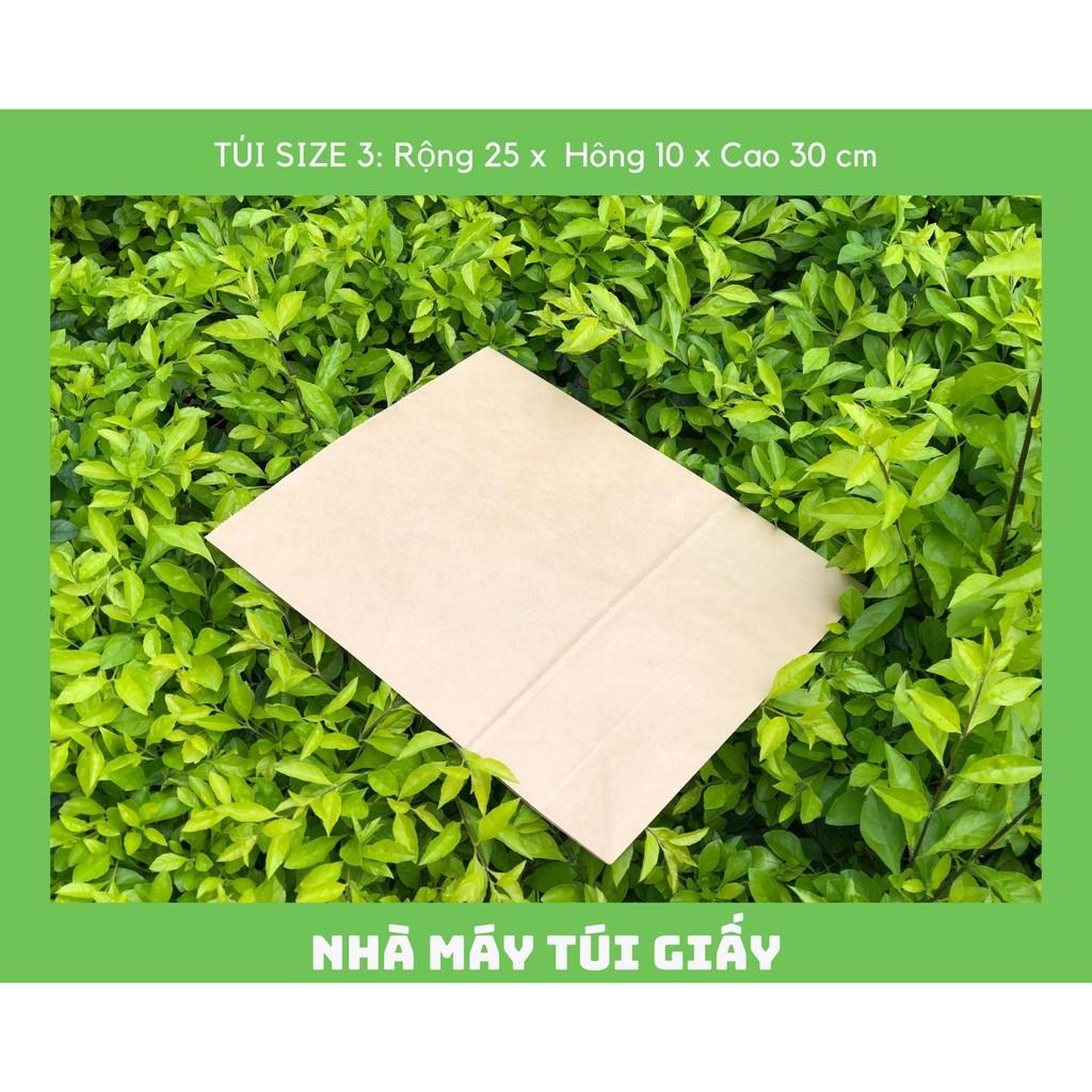 100 Chiếc Túi giấy kraft Nhật Kt: SIZE 3: 25x10x30cm KHÔNG QUAI ( ẢNH THẬT VÀ VIDEO)