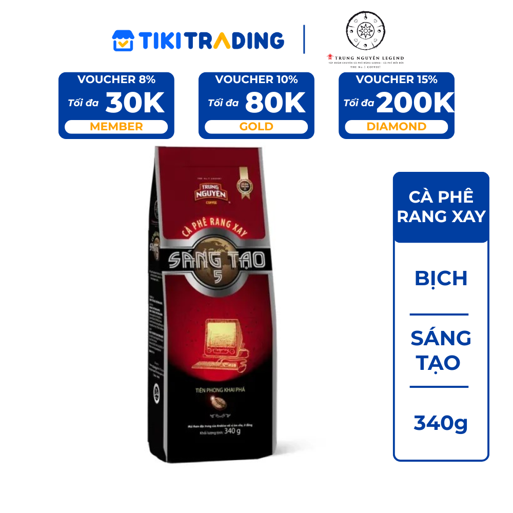 Trung Nguyên Legend - Cà phê rang xay Sáng tạo 5 - Bịch 340gr