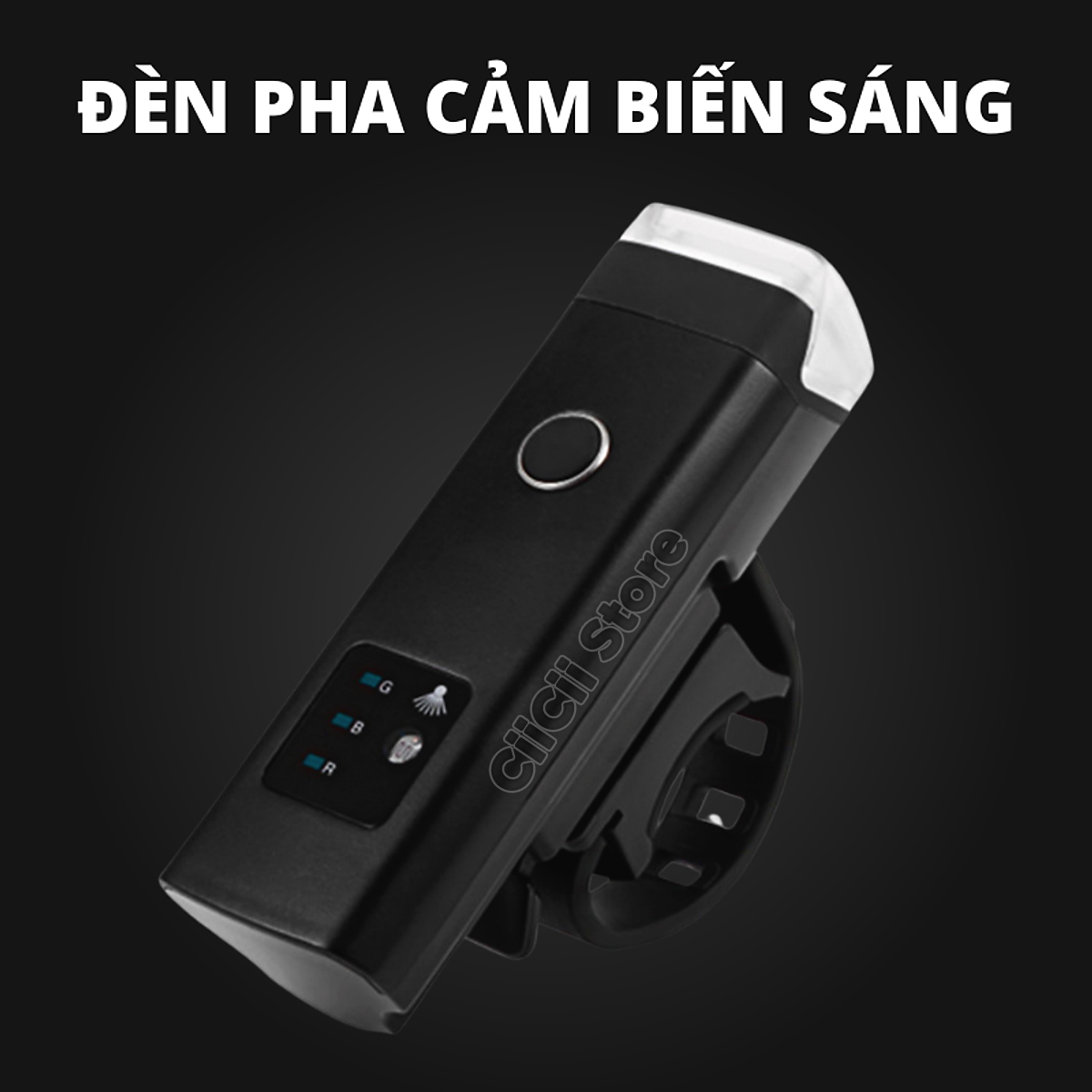 Đèn LED Xe Đạp Cảm Biến Ánh Sáng Tự Động, Pin 2000mAh, Sạc USB Hàng Nhập Khẩu