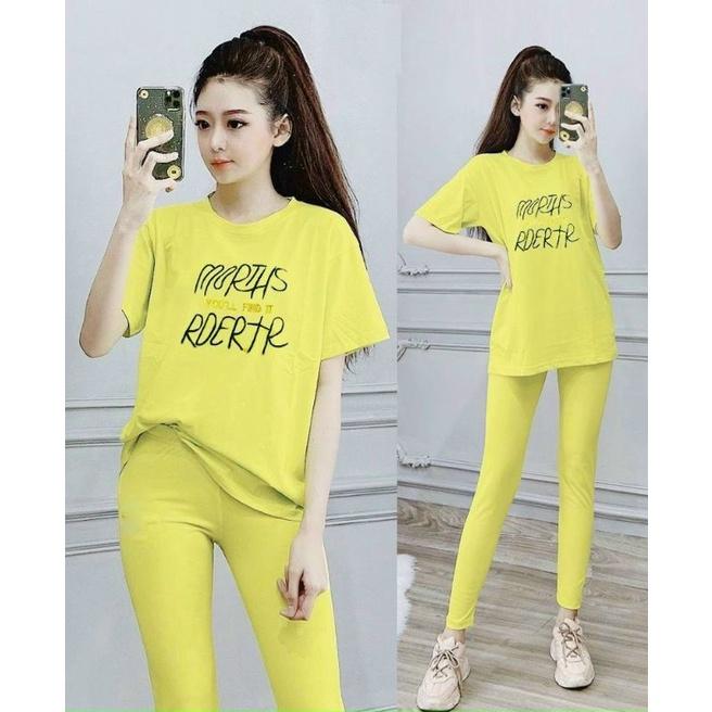 Bộ đồ thể thao form rộng thêu chữ