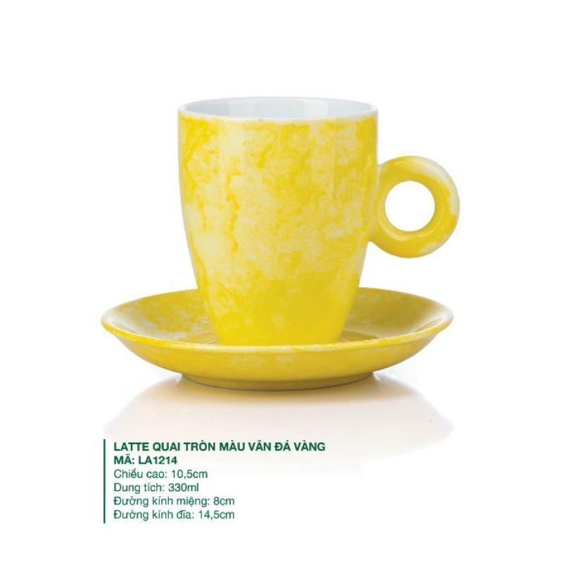 Set cốc ly sứ Latte Cà phê 330ml H10,5 × M8 - Đa dạng màu - Gốm sứ Bát tràng