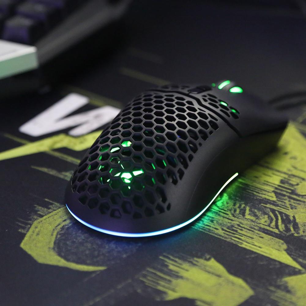 Chuột chơi game có dây Delux M700A RGB 67g 7200DPI 1000Hz bền bỉ siêu nhẹ