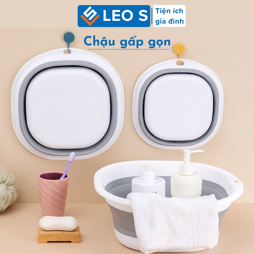 Thau đa năng gấp gọn Chậu gấp gọn silicone thau rửa mặt tiết kiệm không gian, Chậu xếp gọn đi du lịch