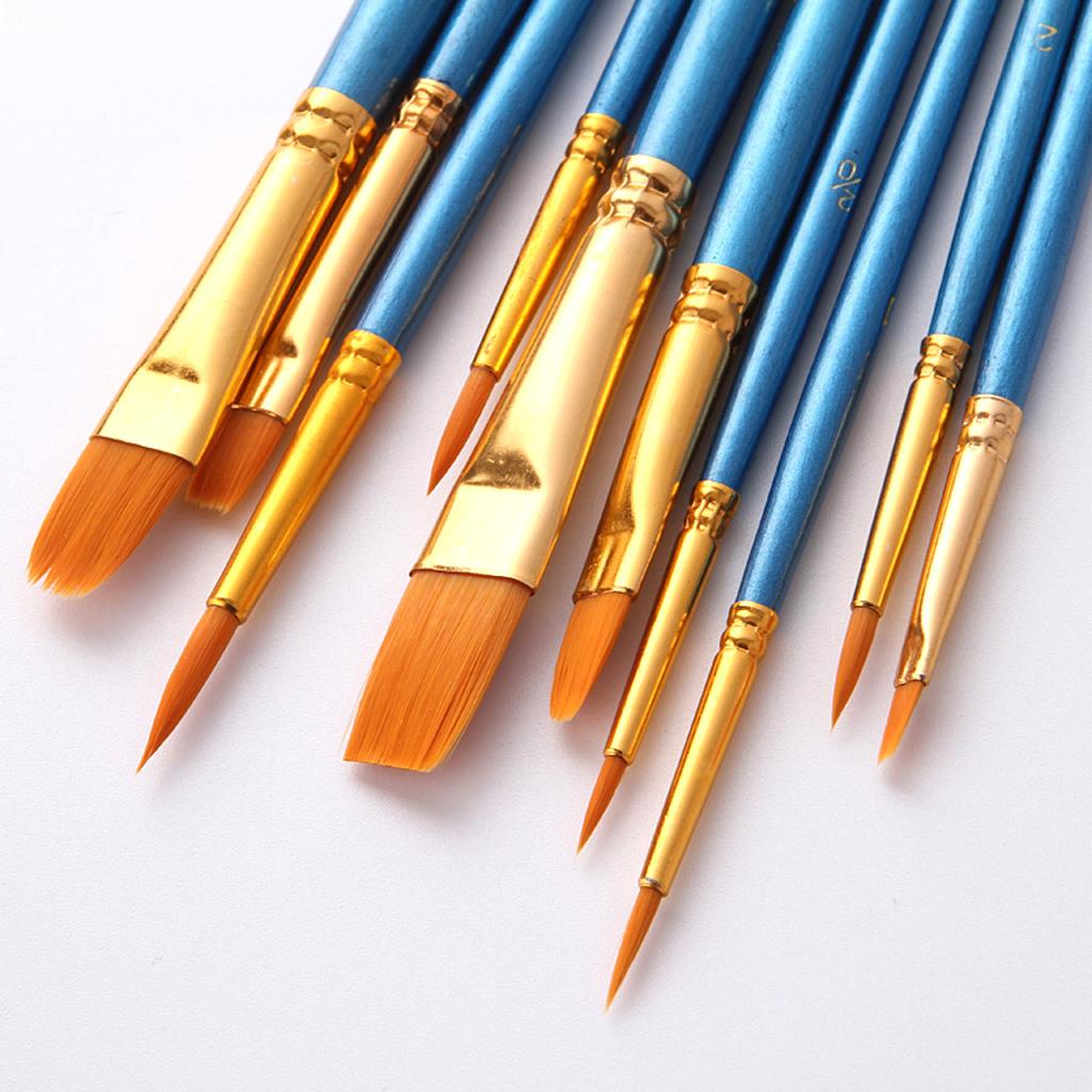 50 Cái Bút Lông Bộ Sơn Chuyên Nghiệp Bàn Chải Tròn Phẳng Đầu Nhọn Cho Acrylic Màu Nước Dầu Tạo Tranh vẽ Vật Dụ