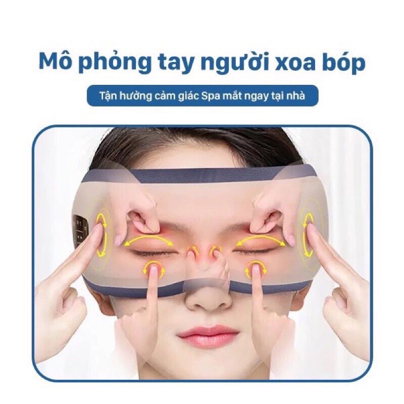 kính massage mắt giảm mỏi mắt masage + rung+ nhiệt Hồng ngoại chườm mắt