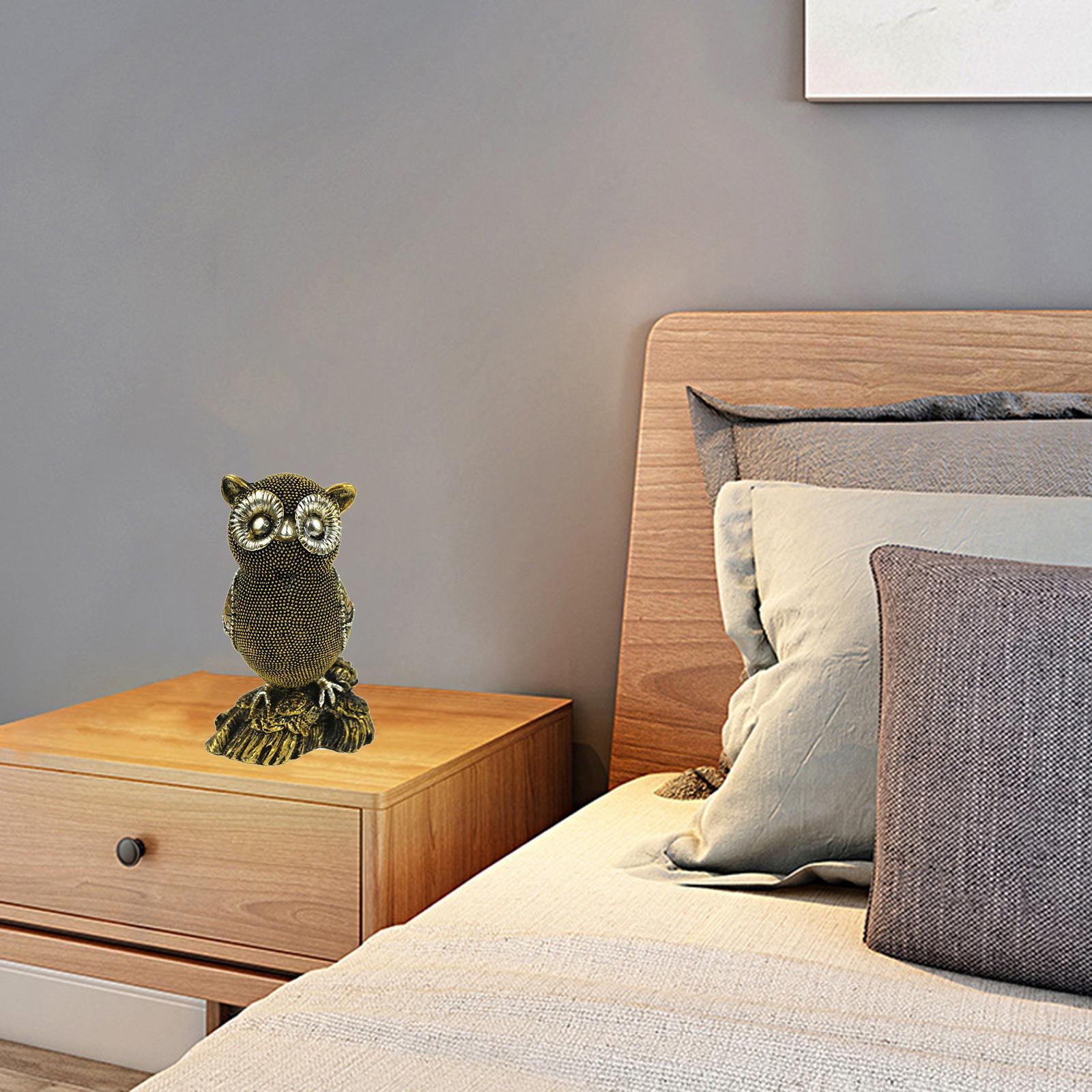 Owl Statue Ornaments Sculpture Animal Figurine for Living Room Birds Friend A