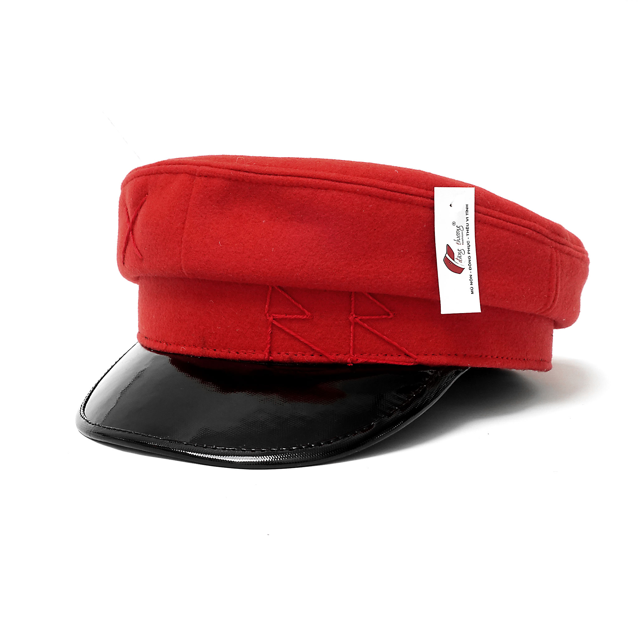 Mũ nón baker boy vintage thêu rb ruslan baginskiy màu đỏ xám