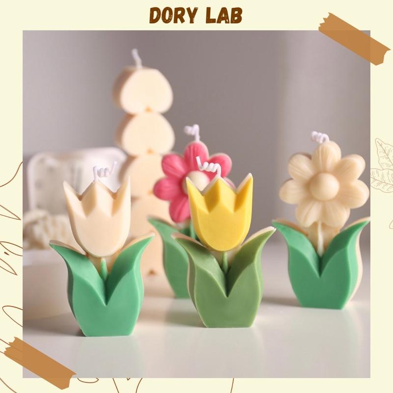 Nến Thơm Hoa Tulip Không Khói Thư Giãn, Phụ Kiện Decor, Quà Tặng Độc Đáo - Dory Lab