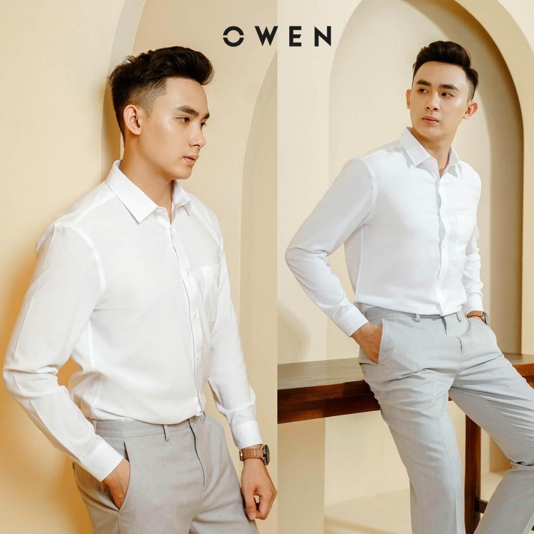 Hình ảnh OWEN - Áo sơ mi trắng dài tay Owen chất sồi siêu mềm mịn (Regularfit / Slimfit)