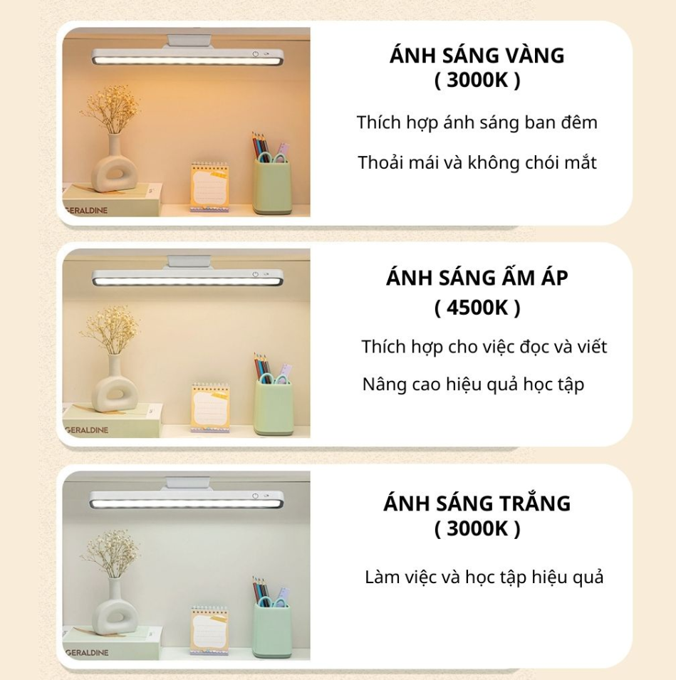 Đèn học chống cận điều chỉnh linh hoạt 32cm, đèn Led gắn bàn học tích điện đa năng điều chỉnh xoay 80 độ Liketech