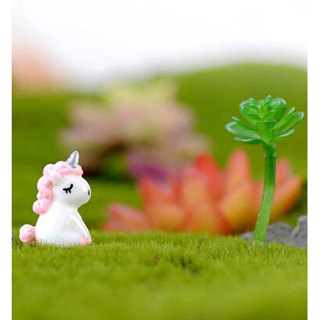 4PCS Miniature Unicorn Figurine Fairy Garden Dollhouse Micro Decor Kids Toys