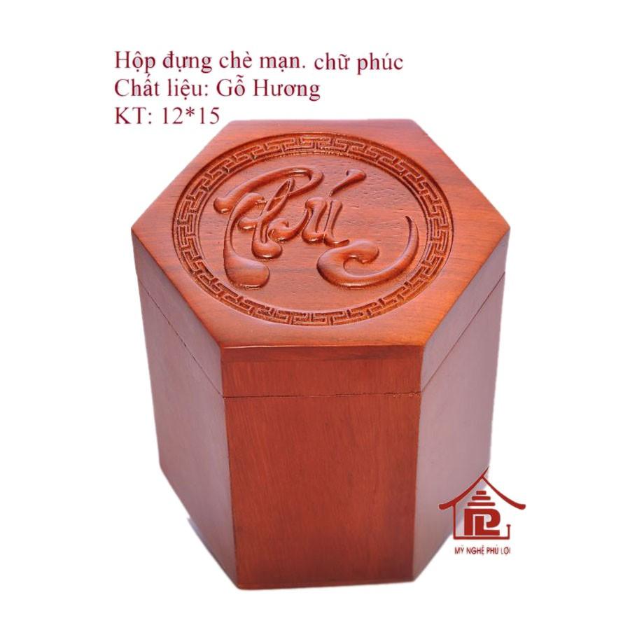 Hộp đựng chè phúc gỗ hương.