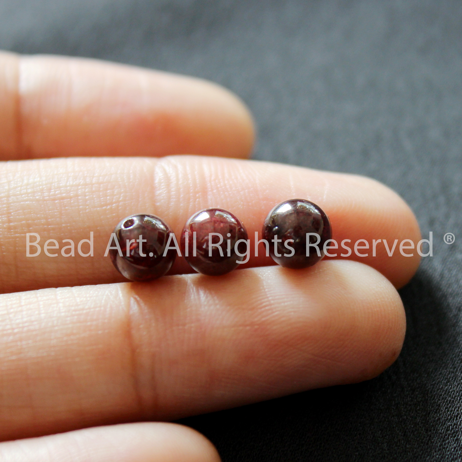 6MM Đá Garnet, Ngọc Hồng Lựu Tự Nhiên Màu Đỏ Sậm, Đá Phối Vòng Tay Phong Thuỷ, Chuỗi Hạt, Mệnh Hoả, Thổ - Bead Art