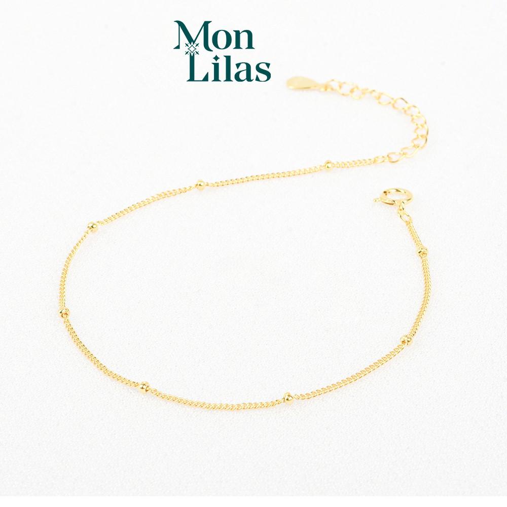 Lắc Tay Bạc Đính Hạt Bi Mon Lilas Lá V112114/5