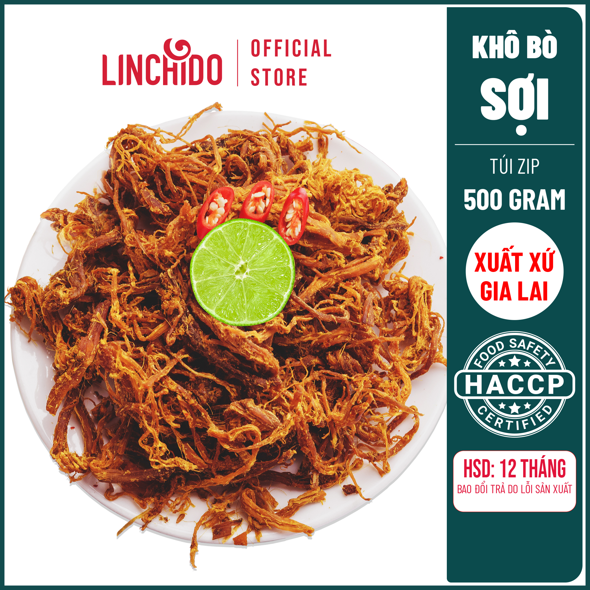 KHÔ BÒ SỢI - Tùng Phương Du Ký - Loại 500 Gram (TÚI ZIP TIỆN LỢI )