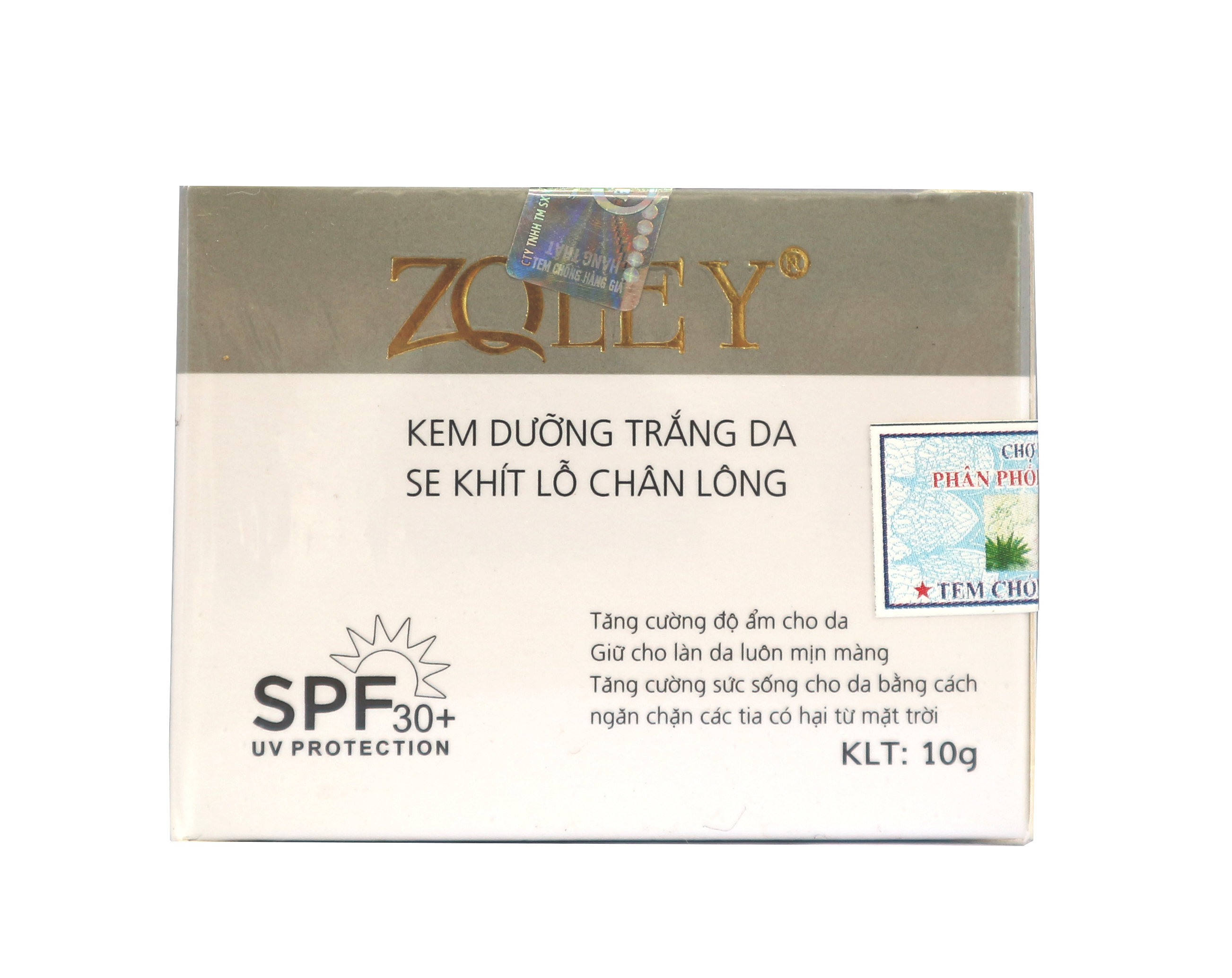 Kem Dưỡng Trắng Da, Se Khít Lỗ Chân Lông và Phục Hồi Da Zoley 10g