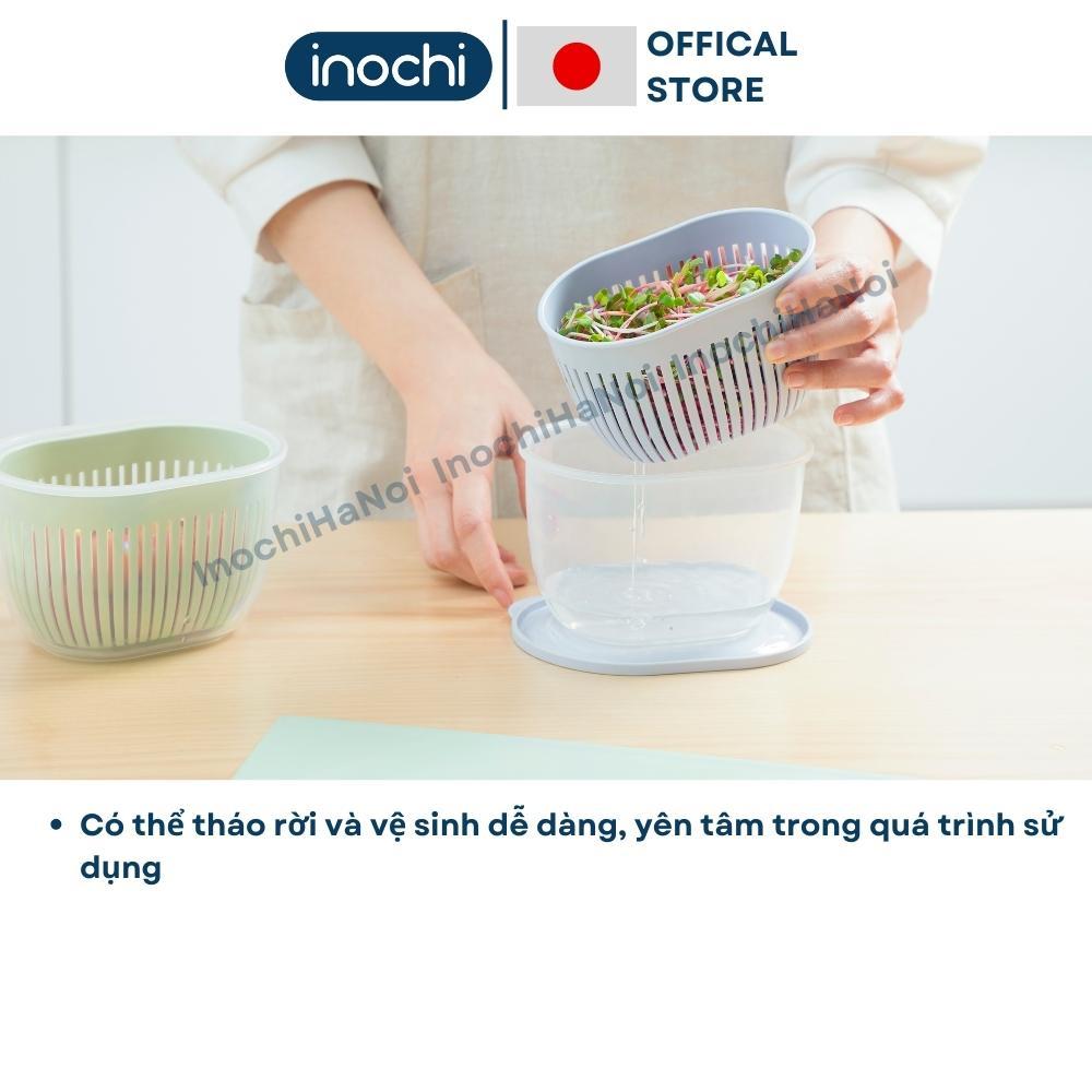 Hộp đựng hành tỏi ớt gừng gia vị thực phẩm trữ đông inochi Hokkaido thoát nước thông minh nắp kín tránh mùi tiện lợi