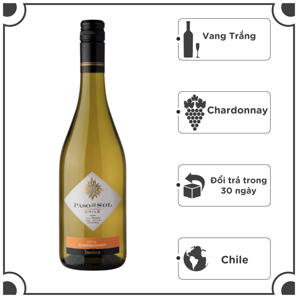 Rượu Vang Trắng Chile TerraMater Paso Del Sol Chardonnay