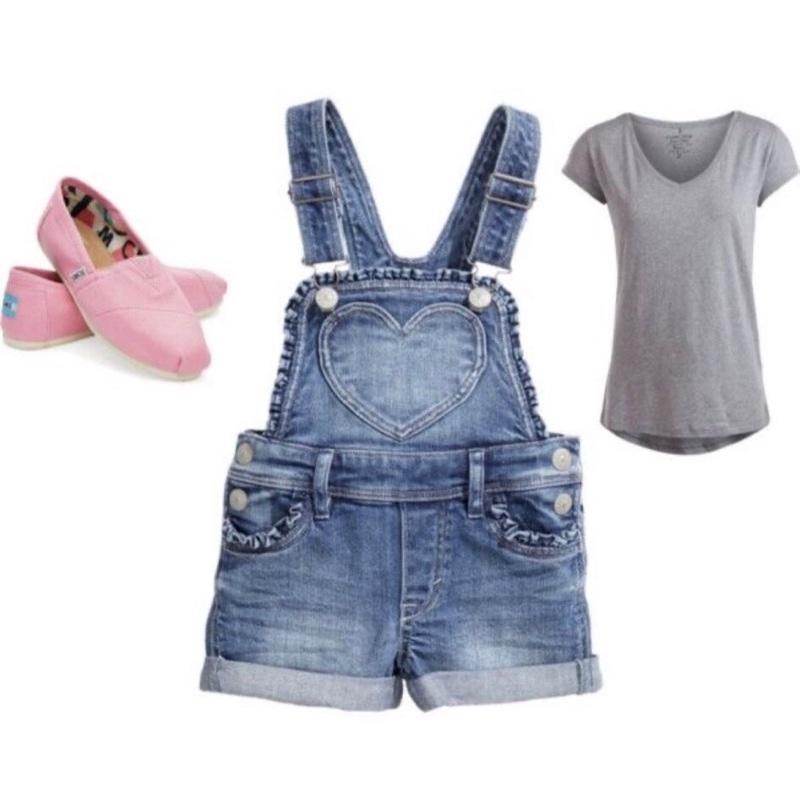 Quần yếm jean bé gái
