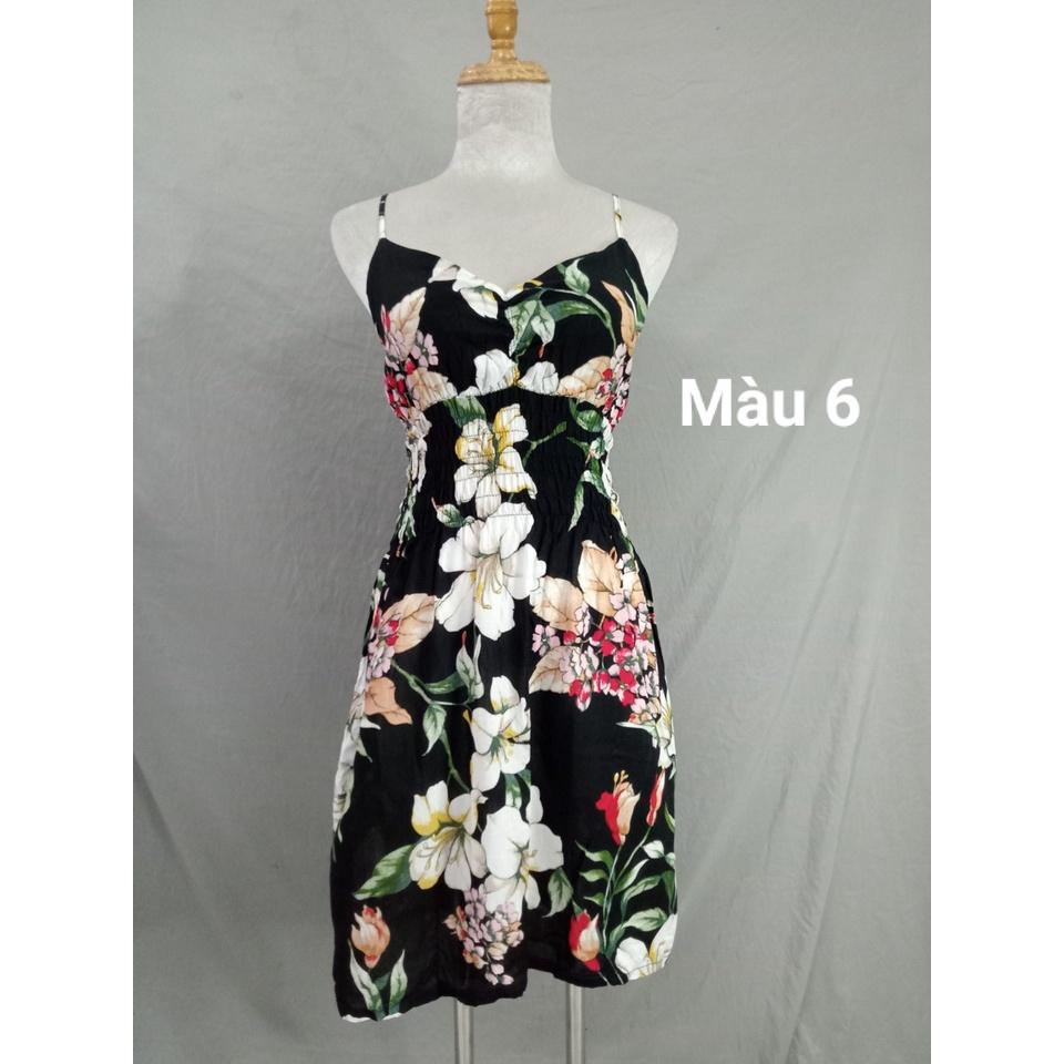 Đầm 2 dây ngắn Lanh Thái, nhiều màu, giá rẻ