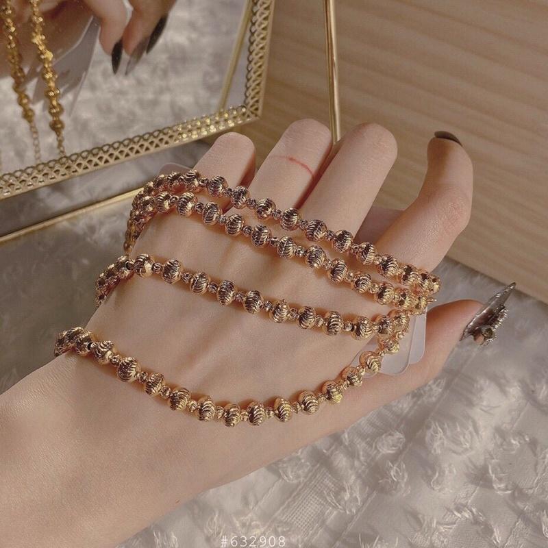 Lắc tay bi mạ vàng 18k bền màu siêu sáng vòng tay Kami