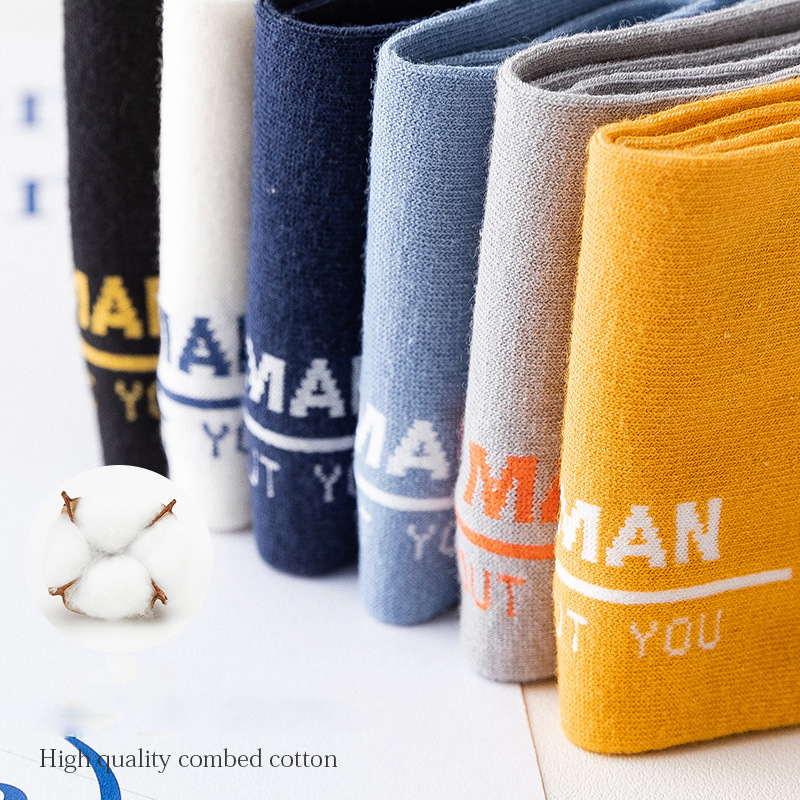 Set 5 đôi tất nam vớ nam cổ ngắn Hey Man phong cách Hàn Quốc Chất kiệu Cotton Cao Cấp