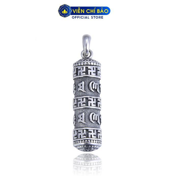 Mặt dây chuyền bạc nam VIỄN CHÍ BẢO Trụ Kim Luân Lục Tự Chữ Vạn chất liệu bạc thái 925 M100142
