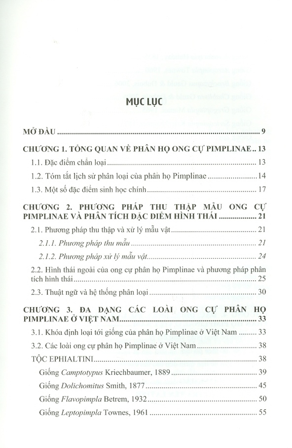 Các Loài Ong Cự Phân Họ Pimplinae Ở Việt Nam