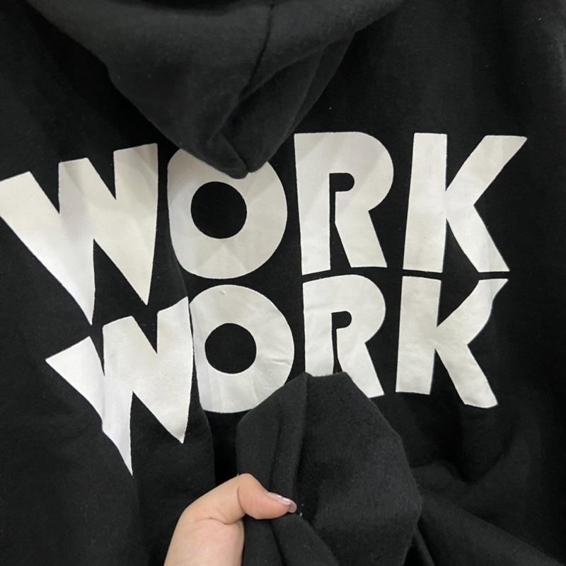 Áo khoác nỉ lót bông form rộng WORK unisex (nam nữ mặc được)