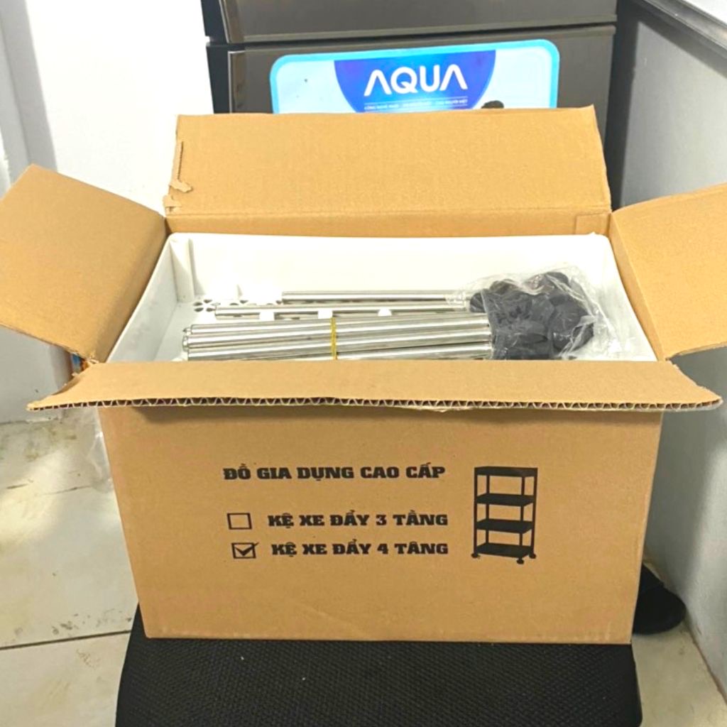 Kệ Để Đựng Đồ Đa Năng 4 Tầng Thanh Inox - Giá Nhựa có lỗ Cao cấp màu trắng