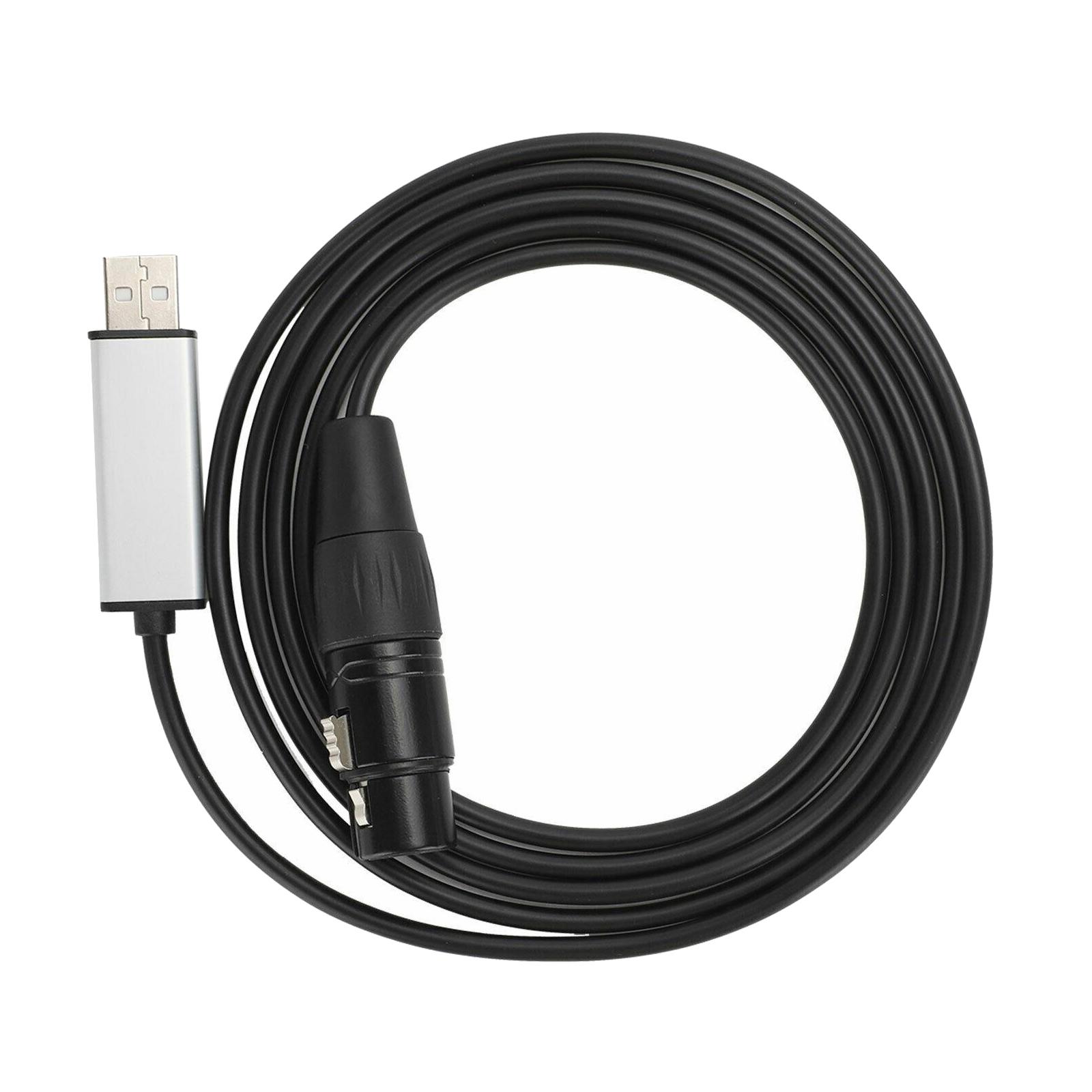 USB Cable XLR Female to USB Cord 3 Pins USB XLR Cable Converter Mic USB Cable USB XLR Female Connect Cord for Stage Instruments